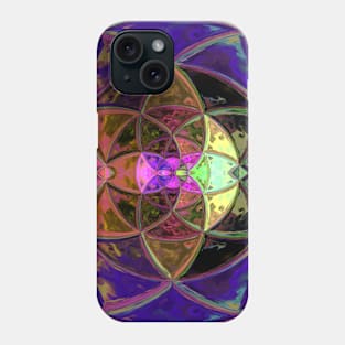 Mosaic Kaleidoscope Flower Pink Blue and Green Phone Case