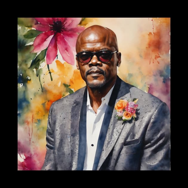 Samuel L. Jackson watercolor actor by nonagobich