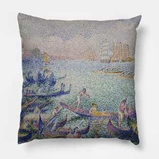 Regatta in Venice by Henri-Edmond Cross Pillow