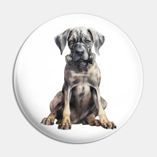 Great Dane Dog Wearing Gas Mask Pin