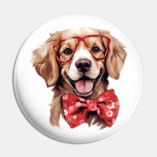 Fancy Golden Retriever Dog Pin