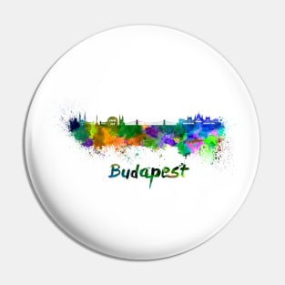 Budapest skyline in watercolor Pin