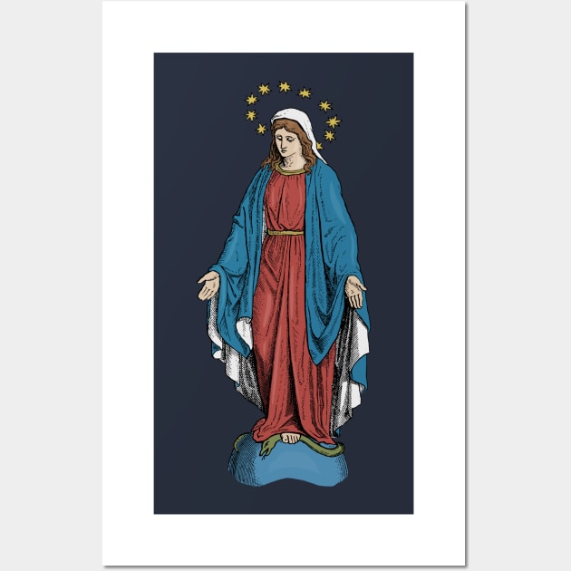 Miraculous Medal of Virgin Mary Art Print by Beltschazar - Pixels Merch