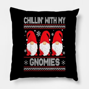 Chillin With My Gnomies Matching Family Christmas Gnome Pillow