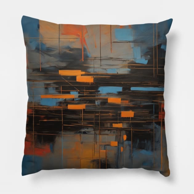 Oil paint splash art Pillow by ngmx