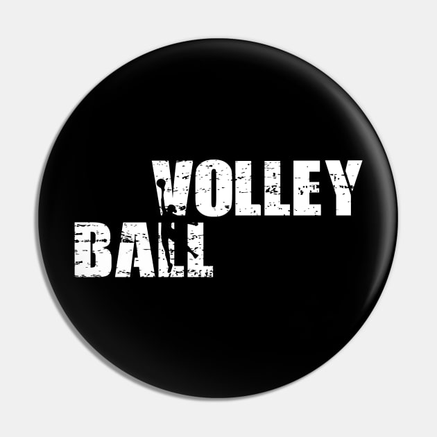 Distressed Look Volleyball Gift For Volleyball Players Pin by OceanRadar