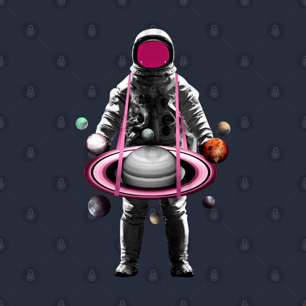 Astronaut Holding Planets by RJ-Creative Art