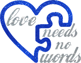 Love Needs No Words Autism Awareness Heart Puzzle Magnet