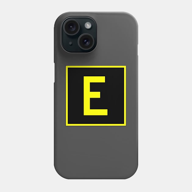 E - Echo - FAA taxiway sign, phonetic alphabet Phone Case by Vidision Avgeek