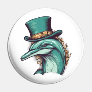 Don't Be Shellfish, Let's Hang Out With Dolphin Art Pin