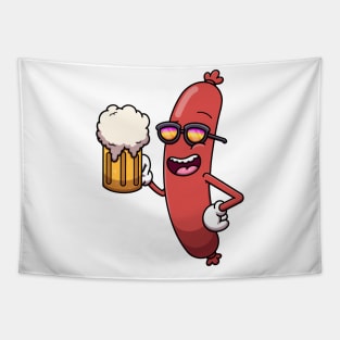 Cool Sausage With Beer Tapestry