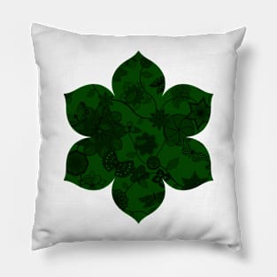 Butterfly Garden - Green Pillow