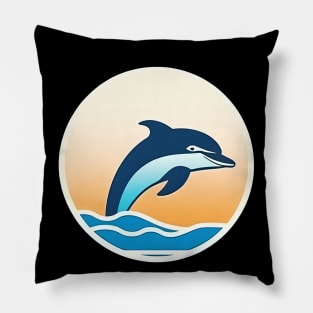 Minimal Dolphin Art, Love Dolphins Pillow