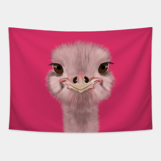 Ostrich head Tapestry by GreenZebraArt