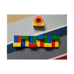 Colorful building blocks on carpet 2 T-Shirt