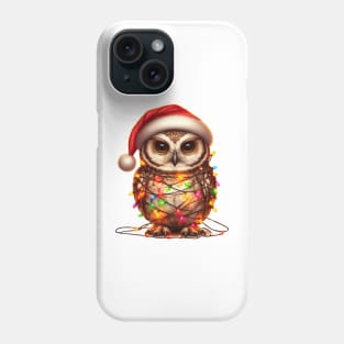 Owl Wrapped In Christmas Lights Phone Case