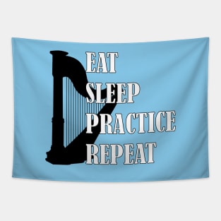 Eat Sleep Practice Repeat: Harp Tapestry