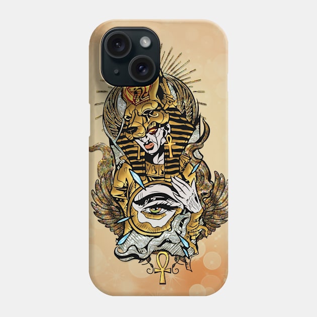 Mask of anubis with the all seeing eye Phone Case by Nicky2342