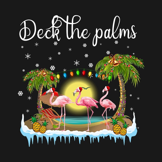 Deck the Palms Merry Flamingo Christmas by DarkBruhh