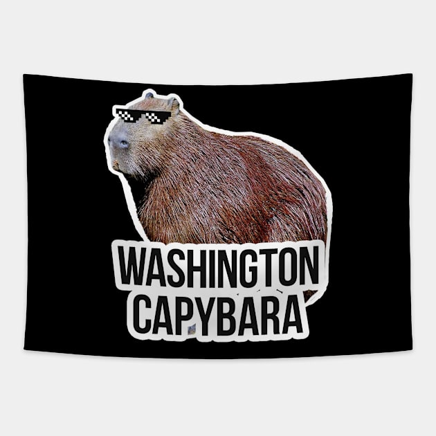 Washington capybara meme Tapestry by NeedsFulfilled