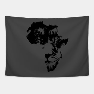 African Lion Face | Safari Culture | Africa Map Tapestry