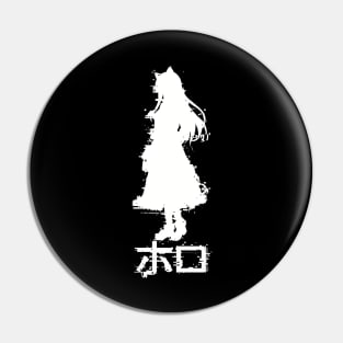 Cool Glitch Holo / The Wise Wolf of Yoitsu Horo from Spice and Wolf Merchant Meets the Wise Wolf or Ookami to Koushinryou Anime Girl Characters Black and White SAW-1 Pin