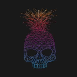 Distressed Pineapple Skull rainbow T-Shirt