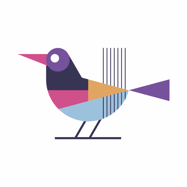 Colorful Flat Bird by tifftuff