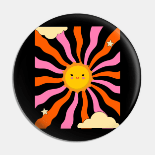 Smiley Sun - motivational inspirational cartoon Pin