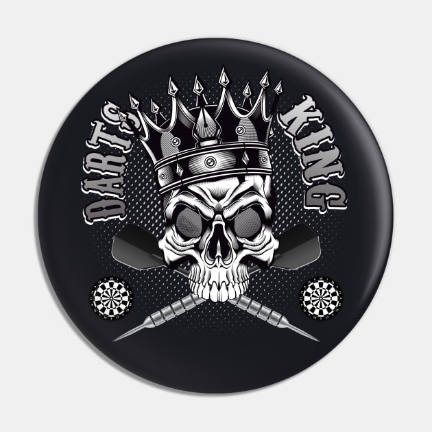 Darts King Skull darts player gifts Pin by Foxxy Merch