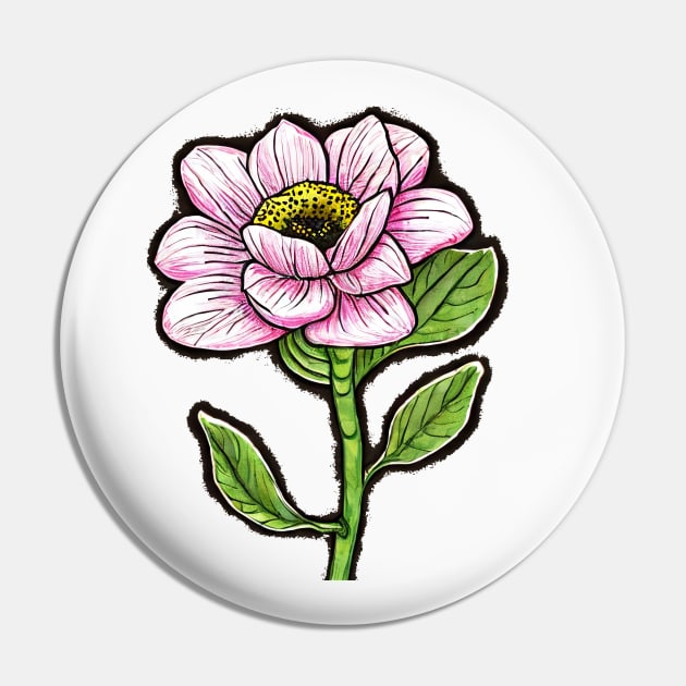 Pink Flower Drawing Pin by PhotoSphere