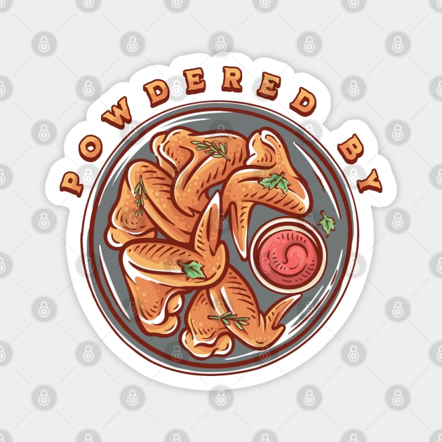 Powered by Chicken Wings Magnet by HolidayBug