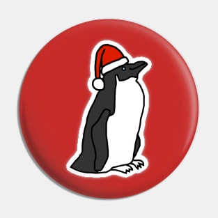 Christmas Penguin in a Santa Hat Pin