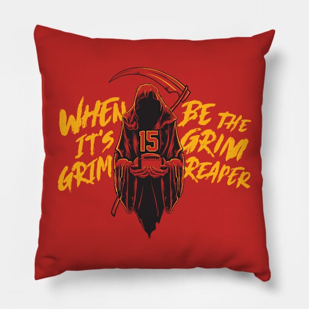 Kansas City Chiefs Grim Reaper Pillow by Super Secret Villain