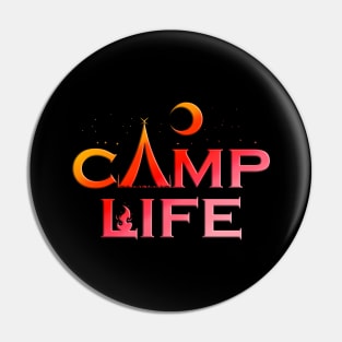 Logo Camp Life In The Night On Camping Pin