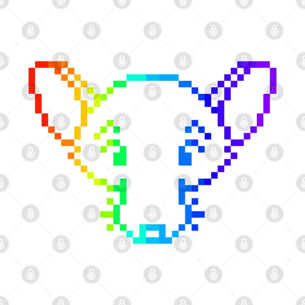 Pixelated Rad Rat (Rainbow Version) by Rad Rat Studios