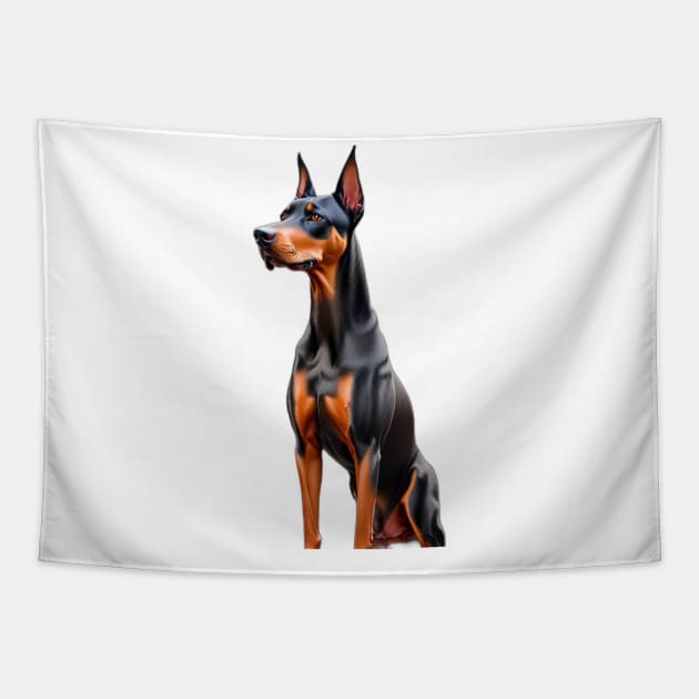 Doberman Pinscher Dog Tapestry by Moulezitouna