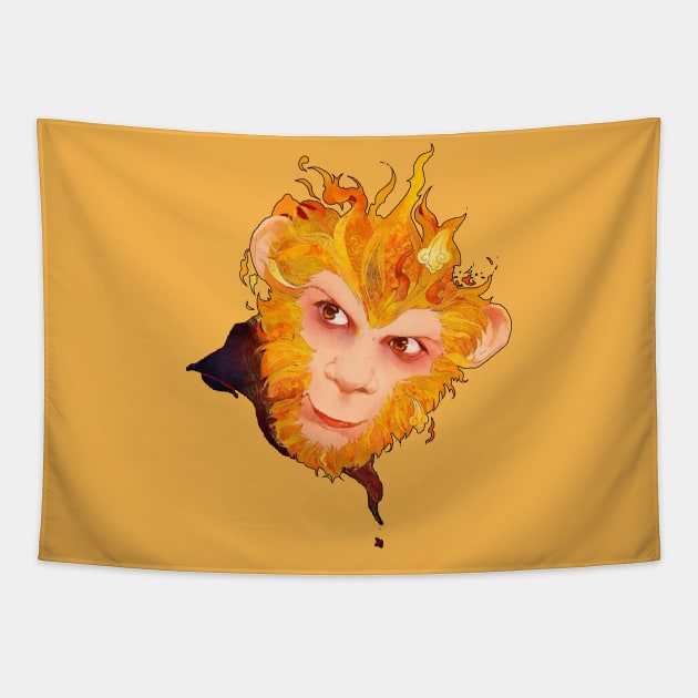 Monkey King Tapestry by strong chinese girl