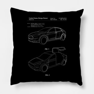Tesla Model X Electric Car Vintage Patent Drawing Pillow