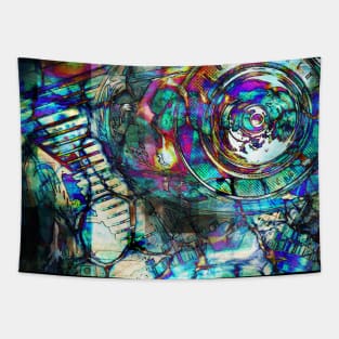 Abstract Motorcycle Engine Tapestry