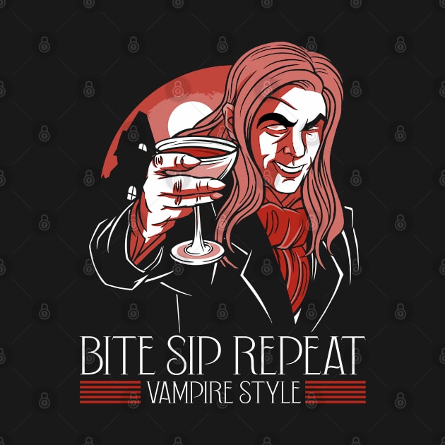 Bite Sip Repeat Funny Vampire Halloween Costume by Emmi Fox Designs