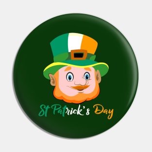 St Patrick's Day mascot character Pin