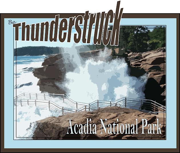 Lispe Be Thunderstruck Acadia National Park, Thunder Hole Kids T-Shirt by Lispe