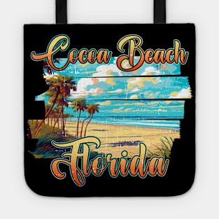 Retro Vintage Family Vacation Florida Cocoa Beach Gift For Men Women Tote