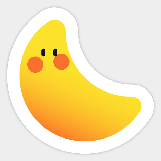 Cute Yellow Moon - Moon - Sticker | TeePublic