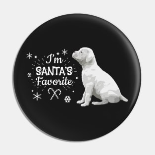 Santa's Favorite, Christmas White Boxer Dog Pin