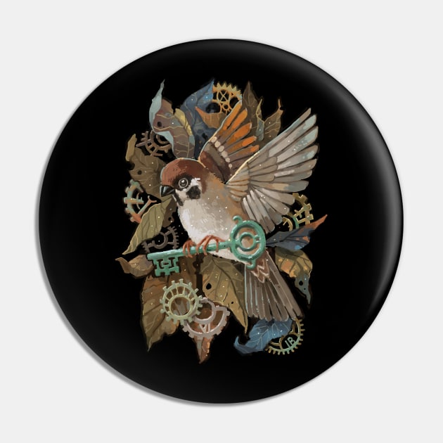 Clockwork Sparrow Pin by Freeminds