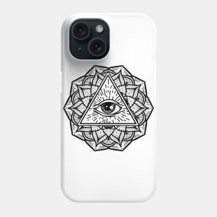 Geometric Mandala Eye Symmetry All Seeing Eye Triangle Phone Case