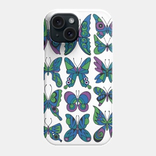 Retro Inspired Butterfly Pattern Phone Case