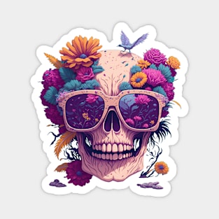 skull wearing sunglasses Magnet